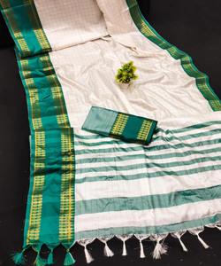 Elegante vestido de noche de satén con dobladillo estampado con volantes, ropa de fiesta moderna, Sari de gasa de red con detalles bordados Kurta - Product Image 6