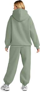 Logo personnalisé imprimé femmes survêtement 2 pièces ensemble veste à capuche taille haute Joggers brossé intérieur hiver Collection Streetwear - Product Image 4