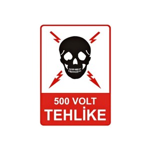Señal de Advertencia/Seguridad Reflectante Solar de Aluminio/PVC (Peligro de 500 Voltios) - Product Image 1