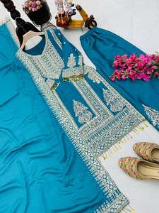 Trajes Salwar Kameez Palazzo de Seda Pakistaní para Mujer, Altamente Duraderos, Reversibles, Sin Arrugas, de Secado Rápido, de Proveedor Indio para Fiestas - Product Image 3