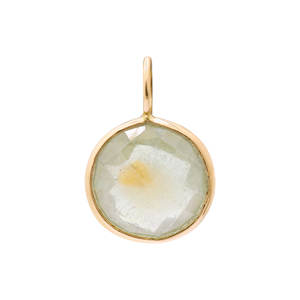Forme ronde naturel vert améthyste pierre précieuse pendentif 18k or jaune bijoux faits à la main pour les femmes - Product Image 1