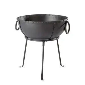 2024 Super vente produit foyer avec support haute demande jardin extérieur utilise la cuisine grand Kadai avec support Logo impression - Product Image 1