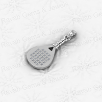 Collier pendentif en argent sterling 925 plaqué or avec charme de raquette de tennis en CZ, best-seller, 33 mm, pour femmes, hip-hop, fin