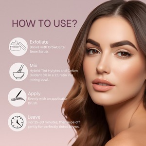 Teinture pour sourcils semi-permanente de haute qualité, à base de plantes, minérale, double embout, crème gel, étiquetage personnalisé - Product Image 6