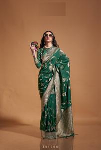 Georgette pure avec tissage à la main en nylon Collection Kocktail Silk Sari - Product Image 5