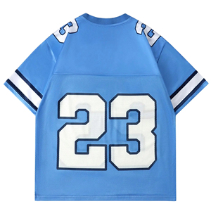 Maillot de football personnalisé à col en V, imprimé par sublimation, en mesh, avec nom/numéro, respirant, anti-humidité, 100% polyester, tailles adultes - Product Image 2