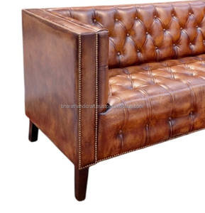 Sofá Chesterfield de tres plazas, diseño clásico, asientos cómodos, mueble de lujo para sala de estar, para uso doméstico - Product Image 4