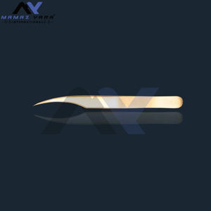 Pinzas de pestañas para extensiones de pestañas, punta en forma de delfín calibrada a mano, herramientas de aplicación de pestañas postizas, dorado - Product Image 6