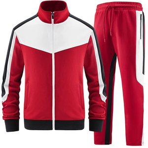 Ensemble de survêtement de jogging CAUSTOM en coton molletonné avec fermeture éclair, sweat-shirt à capuche et pantalon de jogging, contraste de couleurs et uni, unisexe pour hommes et femmes - Product Image 3