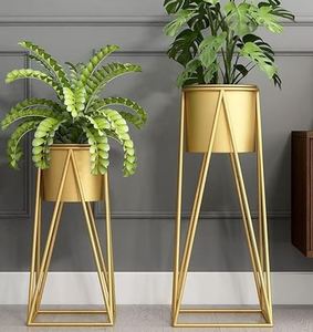 Belles jardinières de sol modernes avec support faites à la main pour l'intérieur et l'extérieur jardinière ronde pour la décoration de la maison et du jardin - Product Image 4