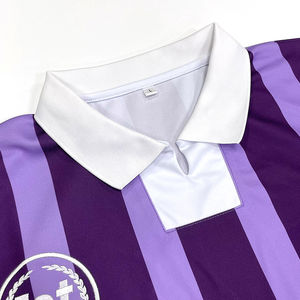 เสื้อฟุตบอลผู้ชายลายทางผ้าโพลีเอสเตอร์100% วัสดุตาข่ายกันหนาวน้ำหนักเบาเสื้อเปิดไหล่ตกสำหรับผู้ชายเสื้อผ้าแนวสตรีทโลโก้ตามสั่ง - Product Image 3