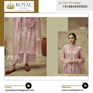 คอลเลกชันชุดซัลวาร์พิมพ์ลายผ้ามัสลินแท้สำหรับงานแต่งงานและปาร์ตี้ - Product Image 2