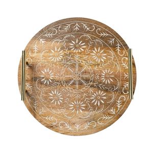 Bandejas decorativas de resina de madera de alta calidad para el hogar, para sala de estar, dormitorio y cocina, manijas prácticas, para celebración de cumpleaños - Product Image 3