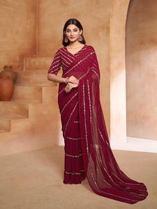 Nueva seda pesada KOTA DORIYA Impreso Saree Hoja de algodón Impresión digital Efecto BRASSO Blusa formal perfectamente combinada para India - Product Image 6