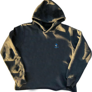 Sweat-shirts à capuche pour hommes en molleton d'automne 100% coton, coupe régulière, brodés, sans couture, sur mesure, bord brut - Product Image 1