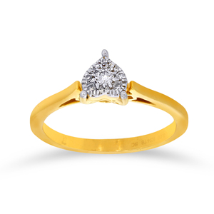 Anillo de Oro con Diamantes, Piedras de Corte Esmeralda, Detalle Halo, Oro de 18K, 3.1g, Romance Clásico, Artesanía Premium - Product Image 1