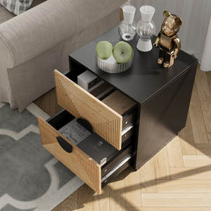 แถบไม้ไผ่แบบ2ลิ้นชักสไตล์โบโฮที่ทันสมัยสำหรับห้องนอนหรือห้องนั่งเล่นเฟอร์นิเจอร์ภายในบ้าน - Product Image 2