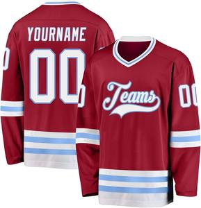 Maillots de hockey sur glace personnalisés par sublimation de qualité supérieure vente en gros d'uniformes d'équipe de haute qualité à impression numérique d'usine nom et numéro de joueur - Product Image 2