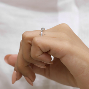 Bague de mariage en diamant Moissanite coupe brillante ronde 0.26 CT, bague de mariée assortie empilable pour femme - Product Image 4