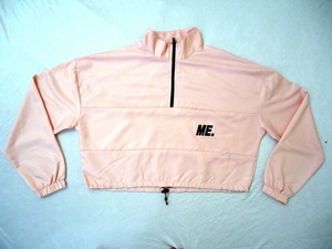 เสื้อโค้ทผ้าไนลอนกีฬาฤดูใบไม้ร่วงของผู้หญิงเสื้อกันลมแบบสวมหัวมีซิปครึ่งแขนกางเกงเอวสูงระบายอากาศได้กำหนดโลโก้ได้ตามต้องการ - Product Image 3