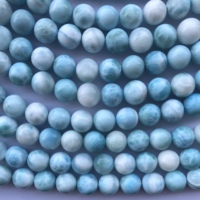 10mm 12mm 14mm pierre de Larimar bleue naturelle lisse forme ronde perles de pierre précieuse brin bijoux Bracelet Alibaba cristaux vente en gros