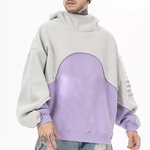 Sweats à capuche personnalisés en gros, tissés 340g, sweat à capuche oversize d'automne pour hommes et femmes, épaules tombantes, approvisionnement en vrac, impression numérique - Product Image 1