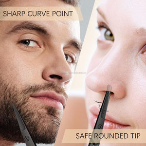 Tijeras Premium Curvas y Redondeadas para el Vello de la Nariz para Hombre, 2 Piezas, Tijeras para Cutículas y Manicura, para Barba y Bigote - Product Image 3