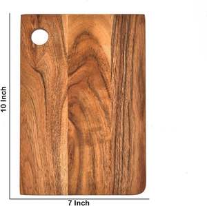 เขียงไม้ธรรมชาติทรงสี่เหลี่ยมขนาดใหญ่ทำด้วยมือสำหรับหั่นผักและแผ่นชีส - Product Image 3