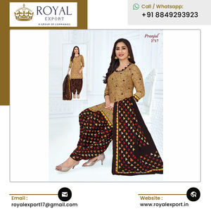 Large gamme de vêtements de créateurs indiens en pur coton lourd Patiala Salwar Kameez pour mariage et fête - Product Image 5