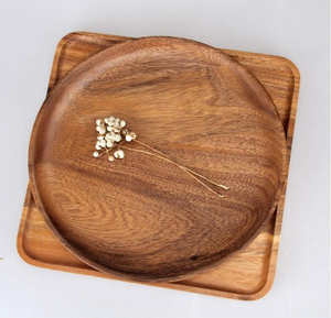 Ensemble de 6 à 10 pièces, assiettes rondes en bois peintes à la main, faciles à nettoyer, non toxiques, non facilement cassables, pour servir des collations lors de fêtes - Product Image 3