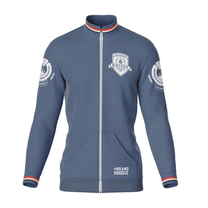 แจ็คเก็ตบอมเบอร์ขายดีที่สุด พิมพ์ลายโลโก้กีฬาตามสั่ง สำหรับผู้ชาย ออกกำลังกาย วิ่ง ซิป คอโอ ผ้าโพลีเอสเตอร์ สไตล์สปริง - Product Image 3