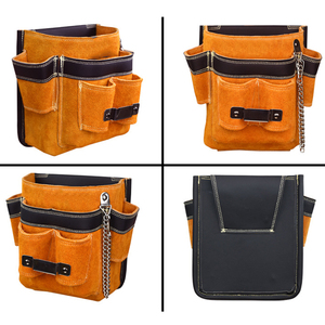 100% cuir véritable fait organisateur travailleur outils ceinture pochette à outils OEM conception sacs suspendus - Product Image 3