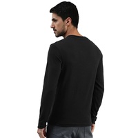 Camiseta de Punto para Hombre de Alta Calidad, Spandex/Algodón, Cuello Redondo, Manga Larga, Corte Ajustado, Color Sólido, Personalizable, Mejor Precio, Bangladesh