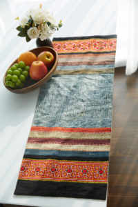 Vintage Hmong Batik <b>Table</b> <b>Runner</b> - Handwoven Ethnic Hemp <b>Table</b> Mat with Colorful Embroidery - Boho Home Decor Centerpiece - Product Image 3