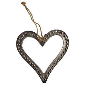 Adorno colgante en forma de corazón antiguo personalizado de alta calidad, decoración Popular para árbol de Navidad, decoración interior de Metal para el hogar, Aluminio - Product Image 4