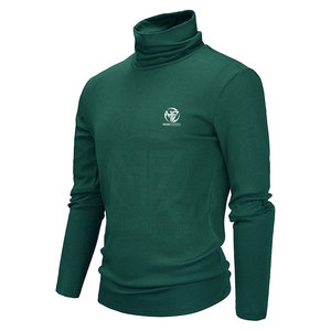 Easy Matching Plain Color Long Sleeve Mock <b>Neck</b> Top for Autumn Daily Fashion <b>Men</b> <b>Turtle</b> <b>Neck</b> Shirt - Product Image 6