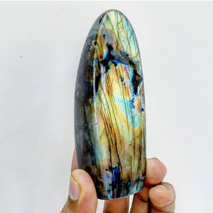 Vente en gros Naturel Multi Feu Labradorite Haute Qualité Jaune Quartz Ovale Forme Libre Présentoir Pièces Flashy Guérison Cristal Bijoux - Product Image 6