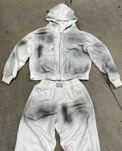 Survêtement de qualité supérieure en coton respirant, style vintage, étiquette personnalisée, design tendance, délavé au soleil, streetwear, délavage acide, 2026 - Product Image 5