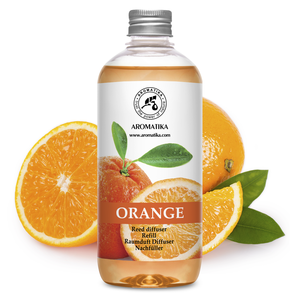 Recharge pour diffuseur d'arômes naturels Aromatika à l'orange, 500 ml, liquide, parfum d'ambiance longue durée, huile pour diffuseur à bâtonnets pour la maison et le bureau - Product Image 1