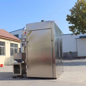 Four à fumer alimentaire commercial pour saucisses, bacon, jambon, poisson, utilisant des <span class=keywords><strong>copeaux</strong></span> de bois de hêtre, machine en acier inoxydable - Product Image 2