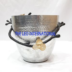 Florero de metal de moda con un jarrón de flores con acabado pulido dorado único para decoración de bodas pares de 2 - Product Image 3