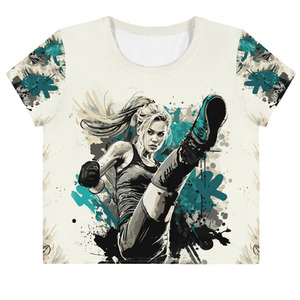 Venta al por mayor Primavera Verano 100% algodón en blanco Top mujeres camisetas recortadas camiseta lisa Top para damas cómodo Top corto de mujer - Product Image 1