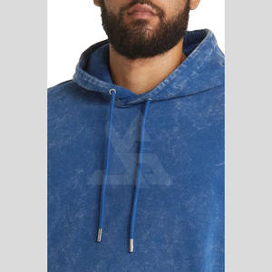 OEM Custom Printing Distressed Heavyweight Cotton Fleece Oversized Eco-Friendly Winter Hooded Sweatshirts <b>Men</b> Acid Washed - Product Image 5