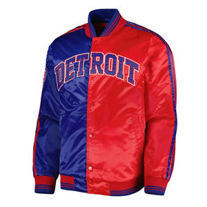 Blouson aviateur universitaire vintage pour homme Veste originale en satin brodé pour le basket-ball - Product Image 5