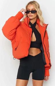 Chaqueta Bomber Holgada de Invierno para Mujer, Personalizada, con Cierre Completo, Manga Larga, Cuello Alto, Impermeable, Rellena de Algodón - Product Image 5