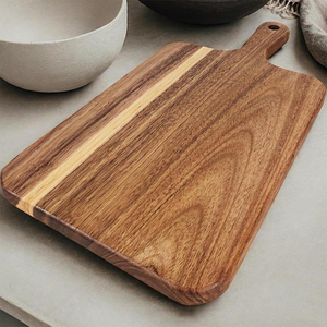 Tabla de Cortar Rectangular Premium de Madera de Acacia, Tabla para Servir Pizza y Queso con Mango, Bandeja para Servir Pizza con Mango - Product Image 5