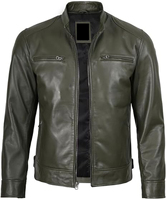 Nouveauté : Veste en cuir véritable vintage pour homme, col montant, fermeture éclair, cuir de vachette marron, fabrication OEM, mode.