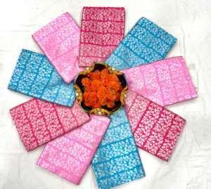 Nouveau Saree en soie Banarsi à la mode avec chemisier pièce économique Style Bollywood tenue de fête pour les femmes indiennes en gros de Surat - Product Image 6