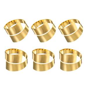 Anneaux de serviette de forme ronde de haute qualité accessoires décoratifs de table élégants pour ronds de serviette vaisselle décoration de Table de fête - Product Image 3