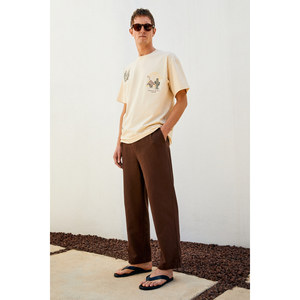 Camiseta BOLICHE para Hombre, Corte Holgado, 100% Algodón Orgánico, Cuello Redondo, Color Beige Claro, Disponible hasta la Talla 5XL - Product Image 3